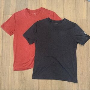 Lot of 2 Mens Old Navy Active Go-Fresh Core Short Sleeve Shirts - Charcoal & Red